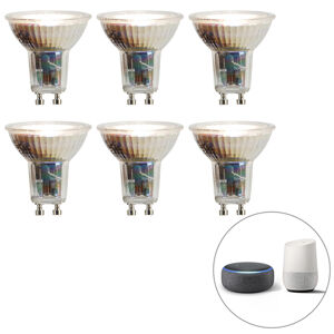 Sada 6 inteligentných GU10 stmievateľných v Kelvinových LED žiarovkách 4,8W 400 lm 1800K - 6500K