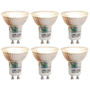 Set van 6 GU10 3-staps dim to warm LED lamp 6W 450 lm