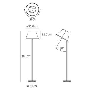 Artemide Choose stojaca lampa pergamen/chróm