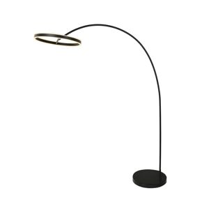 Lucande Yekta oblúková LED lampa, stepdim, čierna