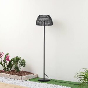 Vonkajšia stojacia lampa Lucande LED Heribio, čierna, výška 153 cm