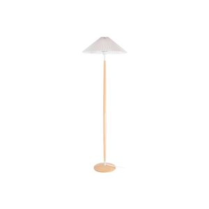Stojacia lampa Lucande Ellorin, biela, drevo, Ø 47,5 cm, E27