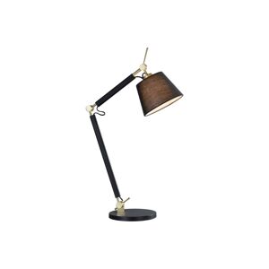 Stolná lampa Lucande Movado, nastaviteľná, čierna / zlatá