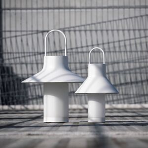 LOOM DESIGN LED dobíjacia stolová lampa Shadow Small, biela, IP65