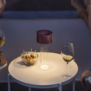 Nabíjateľná stolová lampa Foscarini LED Fleur, vínovo červená