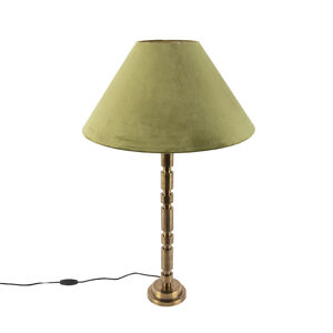 Stolová lampa v štýle art deco s velúrovým odtieňom zelenej farby 50 cm - Torre