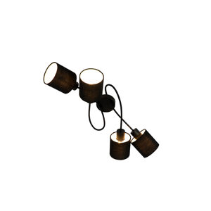 Moderné stropné svietidlo čierne 60,5 cm 4-svetelné nastaviteľné - Hetta