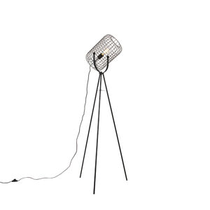 Priemyselná stojaca lampa statívová oceľ čierna - Bliss Vefa
