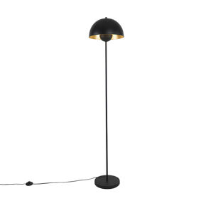 Priemyselná stojaca lampa čierna so zlatom 160 cm - Magnax