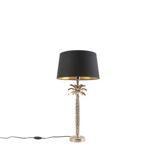 Art deco stolná lampa zlatá s čiernym odtieňom 35 cm - Areka