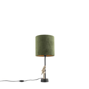 Stolová lampa v štýle art deco čierna so zeleným odtieňom 58,5 cm - Pajaro