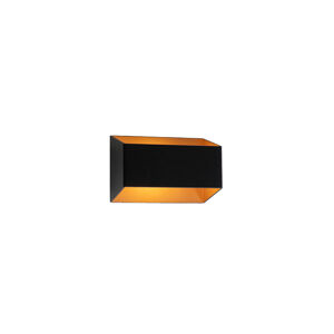 Dizajnová nástenná lampa čierna so zlatom - Alone S