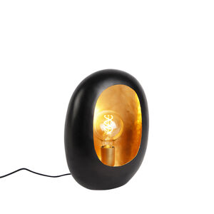 Dizajnová stolná lampa čierna so zlatým interiérom 36 cm - Cova