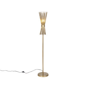 Stojaca lampa v štýle Art Deco zlatá - metla