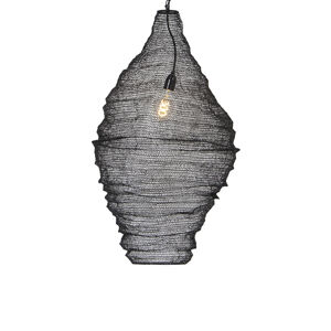 Orientálna závesná lampa čierna 90 cm - Nidum