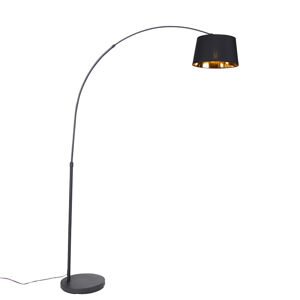 Moderná oblúková lampa čierna so zlatom - Arc Basic