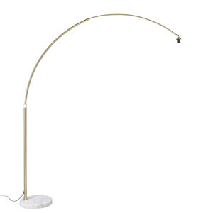 Oblúková lampa mosadz s bielym mramorovým podstavcom nastaviteľná - XXL