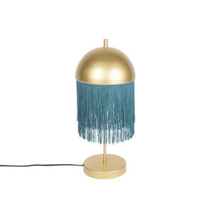 Orientálna stolná lampa zlatá so zelenými strapcami - Fringle