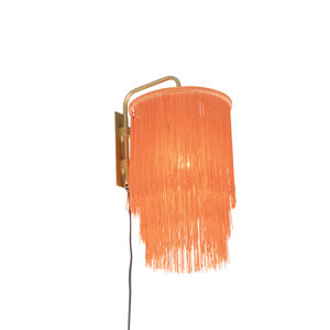 Orientálna nástenná lampa zlatoružového odtieňa s strapcami - Franxa