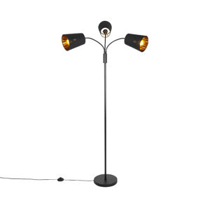 Moderná stojaca lampa čierna 3-svetlo - Carmen