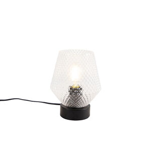 Stolná lampa v štýle Art Deco čierna - Karce