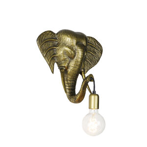 Vintage nástenné svietidlo zlaté - Slon