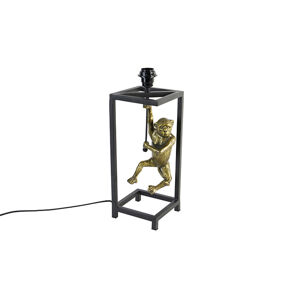 Vintage stolná lampa mosadz s čiernou farbou - Cage Abe