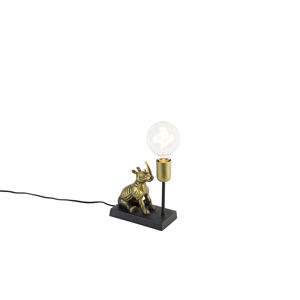 Vintage stolná lampa z mosadze - Animal Haesehorn