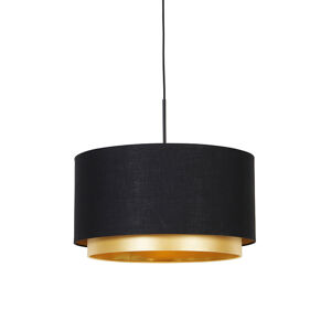 Moderná závesná lampa čierna so zlatým duálnym tienidlom 47 cm - Combi