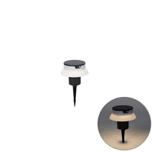 Dizajnový kolík bodový čierny vrátane LED a stmievača IP55 solar - Felice