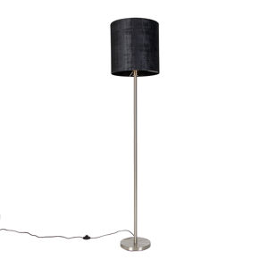 Moderná stojaca lampa oceľ s tienidlom čierna 40 cm - Simplo