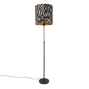 Stojaca lampa čierna tienidlo zebra vzor 40 cm nastaviteľná - Parte
