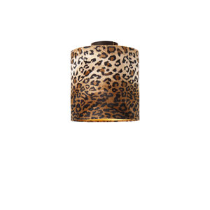 Stropné svietidlo matný čierny odtieň leopardie prevedenie 25 cm - Combi