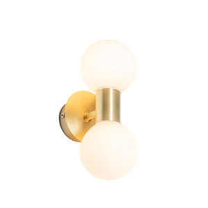 Moderná nástenná lampa zlatá IP44 2-svetlá - Cederic