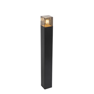Stojaca vonkajšia lampa čierna 70 cm IP44 s dymovým sklom - Denmark