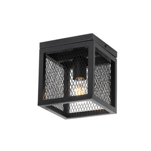 Priemyselná stropná lampa čierna - Cage Mesh