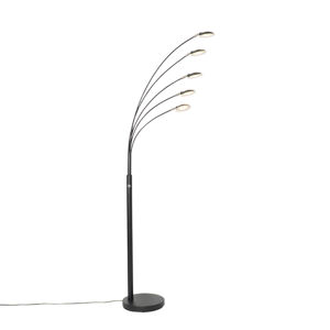 Dizajnová stojaca lampa čierna vrátane 5-žiarovkového stmievateľného LED - Sixties Trento