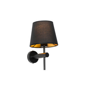 Moderná nástenná lampa čierna - Pluk