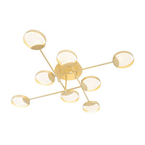 Stropné svietidlo zlaté vrátane LED 3-stupňových stmievateľných 8 svetiel - Patrick
