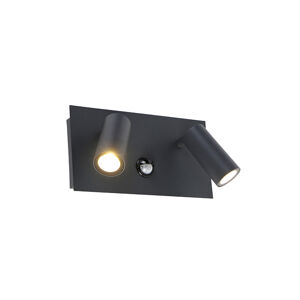 Vonkajšie nástenné svietidlo tmavosivé IP54 vrátane LED pohybového senzora - Simon