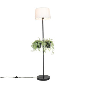 Moderná stojaca lampa čierna so sklom 33 cm - Roslini