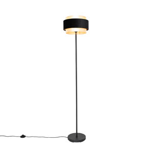 Moderne vloerlamp zwart met goud - Elif