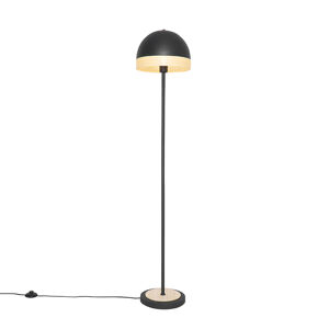 Orientálna stojaca lampa čierna s ratanom 30 cm - Magna Rattan