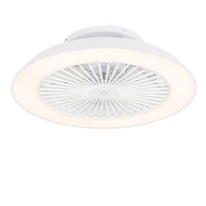 Inteligentný stropný ventilátor biely vrátane LED s diaľkovým ovládaním - Deniz