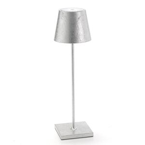 Stolná LED lampa Poldina, dekor, prenosná striebro