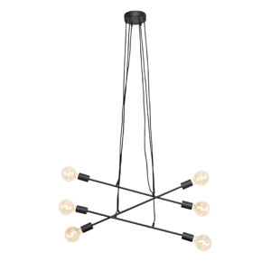 Moderne hanglamp zwart 6-lichts - Sydney