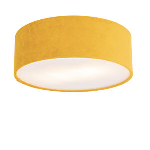 Stropná lampa okrová 30 cm so zlatým vnútrom - Buben