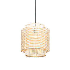Oosterse hanglamp zwart 34 cm rotan - Maud