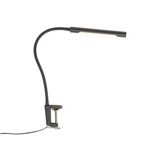 Upínacia stolová lampa čierna vrátane LED s dotykovým stmievačom - Lionard