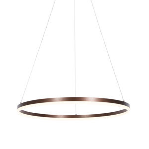 Dizajnové závesné svietidlo bronzové 80 cm vrátane LED 3-stupňovo stmievateľné - Anello